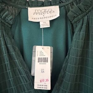 Green long sleeve tiered dress - Anthropologie